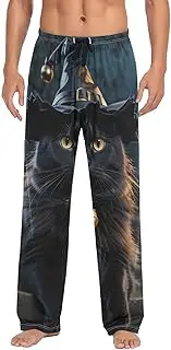 [PDZRMY] Pajama Pants Black Cat Helloween for Men Men's Separate Bottoms, Lounge Pants with Pockets S
