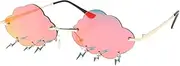 [TOGEVAL] Cloud Sunglasses Woman Sunglasses Shaped Sunglasses Cloud Shades Rave Sunglasses Rimless Raining Sunglasses Fishing Sunglasses Fashion Flame Sunglasses Prom Glasses Red