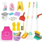 deAO Kids Cleaning Set 17 PcsToy Cleaning Set Includes BroomMopBrushDust PanD...
