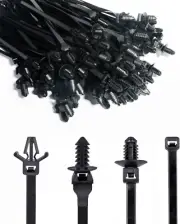 VAGURFO 120 Packs Car Mount Wire Tie, Nylon Push Mount Cable Zip Tie Strap