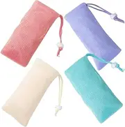 COLLBATH Pcs Mesh Soap Pouches Exfoliating Soap Bags for Shower Foaming Pouches Drawstring Slip-resistant for Handmade Facial