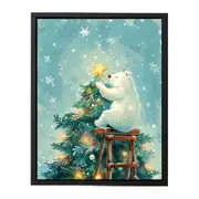 Christmas Bear Framed Print Fine Art Poster Print