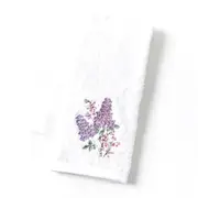 Pilbeam Living Cotton 65cm Lilac Bouquet Hand Towel Face Washer Cloth White
