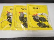 3 NJ Hand Tied Plastic Squid Teaser White Fluke/Summer Flounder Rigs