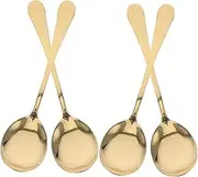 Cabilock 4-Piece Gold Stainless Steel Serving Spoons Utensils for Buffet Restaurant Catering