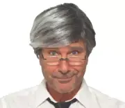 OLD MAN GRAY WIG Adult Costume Accessory Fake Grey Hair Grandpa Funny Silver