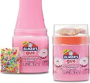 Elmer's GUE Premade Slime, Strawberry Donut Fluffy Slime, Scented, Includes Rainbow Sprinkle Slime Add-Ins, 1 Count, Pink, (2137179)