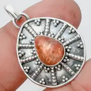 Natural Sunstone - Namibia 925 Sterling Silver Pendant Jewelry P-1465