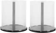 LIFKICH 2Pcs CD Storage Box Portable Plastic Bucket Container for Discs Stackable CD Holder Easy Open Design for Organized Album Storage and Compact Disc Collection