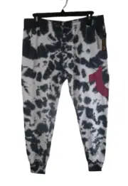 NWT True Religion Mens Tie Dye Loungewear Jogger Pants XL Black/White $80