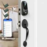 Keyless Entry Door Lock with Handle, Fingerprint Deadbolt Door Lock, Smart Door