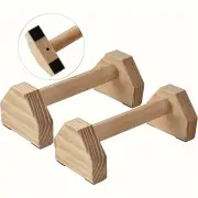 NNETM Wooden Push-Up Support Handles - Non-Slip Pad Included