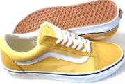 Vans Men's Old Skool Flax Yellow True White Canvas Suede shoes Size 11.5 NIB
