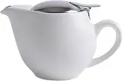 Auxmeware - Small Ceramic Teapot With Stainless Steel Infuser For Loose Tea And Blooming Tea, Heat Resistant Ceramic Tea Pot And Tea Kettle, Perfect Tea Maker, White Teapot 350ml/12.0oz