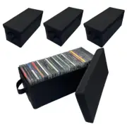 4 Pack CD Storage Boxes with Lid Disc Container Box Media Storage Case