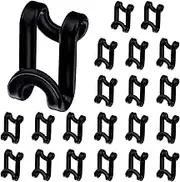 20 Pcs Mini Clothes Hanger Connector Hooks Black Heavy Duty Closet Organizer Space Saver Plastic Extenders Accessory Cascading Connection Shirt Wardrobe