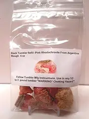 Rock Tumbler Gem Refill Kit Genuine & Rare Argentina Banded Pink Rhodochrosite Rough 120ml
