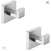 Brushed Nickel Robe Hooks 2pk
