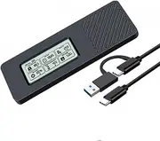 Fahgaer M.2 Hard Drive Box NVME/NGFF SATA Dual Protocol SSD Enclosure NVME SATA to USB3.2 Intelligent Digital Display M.2 Case