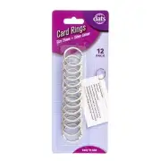 2 Pack of 12 Pcs 25mm Card Rings loose leaf Binder Ring Scrap booking Name Card