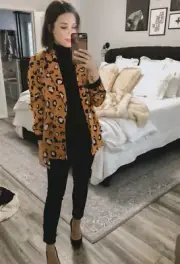 3.1 Phillip Lim X Target Small Animal Print Leopard Blazer Top Lightweight B15