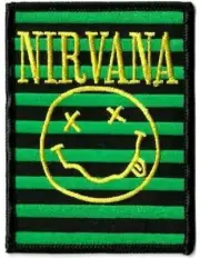 Nirvana - Smiley Stripes Logo Patch - Embroidered Iron / Sew On [Classic Rock]