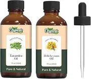 Organic Zing Oil Bundle : Taramira (Eruca vesicaria SSP. Sativa) (30ml) & Helichrysum (Helichrysum Italicum) (30ml) -Oil