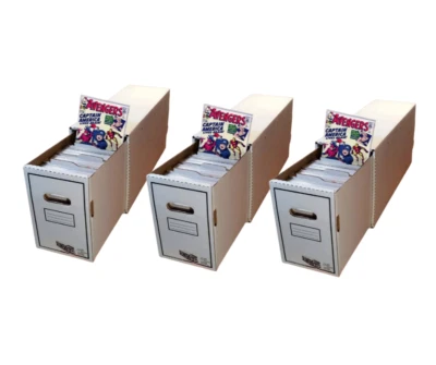3 Long Comic Book Boxes Comics Storage Box with Drawers and Dividers Drawer Box