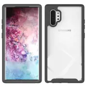 MCC Shockproof Bumper Case Samsung Galaxy Note10+ Plus Clear Back Cover [Black]