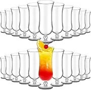 24 Pcs Shatter Resistant Clear Plastic Pina Colada Cocktail Glasses - 15 oz Tulip Milkshake Cups for Beer, Juice, Margarita