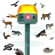 Ultrasonic Solar Animal Repeller for Yard,5 Modes Outdoor Repellent with Motion Sensor,Flashing Light
