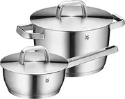 [WMF] Iconic Induction 2-Piece Saucepan Set with Metal Lid, Polished Cromargan Stainless Steel, Induction Pots Set, Uncoated