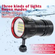 Diving Light Highlight Torch 20000Lumens Tactical Diving Flashlight Underwater