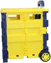 AUS Glide Foldable Shopping Cart Trolley - Portable Pack & Roll Folding Grocery Basket - Container Carrier - Grocery Bag for Shopping Travel (Yellow)