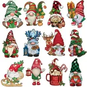 "24 Pcs Christmas Gnome Wooden Hanging OrnamentsGnome Wood Ornaments for Chri...