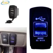 Blue LED 12/24V 3.1A Car Dual USB Phone Charger Port Socket Kit For Power Supply
