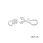 Sterling Silver Necklace End Cap Knot Cover Fish Hook Eye Clasp 4mm Knot #99552