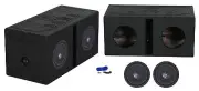 2) Rockville K5 W8K5S4 8" 800 Watt 4 Ohm Car Subwoofers+Vented Sub Box Enclosure