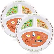 2 Pieces Portion Control Plates Macro Diet Bariatric Divided Control Container Portion Nutrition Plate for Weight Loss Balanced Eating Food Meal Dinner Adults, 8.3 Inch
