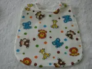 Elephants White Flannelette Baby Bib Cotton Front Towelling Back Handmade