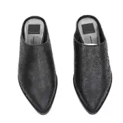 Dolce Vita Womens Aven Mule Flat Shoes Black Snakeskin Leather Pointed Toe 6.5