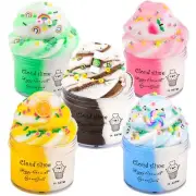 Cloud Slime Kit 5 Pack with Peach Rainbow Lemon Coffee Slime Charms DIY Slime...