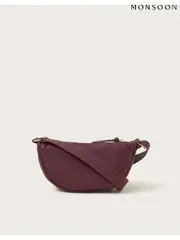 Monsoon Red Meg Faux Leather Crescent Sling Bag (AC6897) | $90