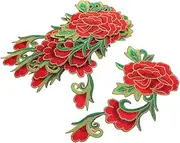 WEKAMOS 5 Pair Rose Embroidered Appliques: DIY Sewing Patches for Clothing Repair Floral Embroidery Vintage Sew Iron On Badge Patch