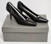 *BRAND NEW PRADA CALZATURE DONNA NAPPA SPORT BLACK LEATHER PUMPS * SIZE 38 *