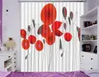 Red Lotus Simple Style 3D Curtain Blockout Photo Printing Curtains Drape Fabric