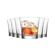 LAV Truva Whisky Glasses Set - Vintage Glass Bourbon Scotch Whiskey Tumblers - 280ml - Pack of 6