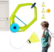 Badminton Training Tool, Badminton Training Tool, Badminton Training with Adjustable Trainer with Rope, Includes 1 Table Tennis Ball, 3 Badminto Balls