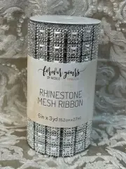 Nicole SILVER RHINESTONE MESH RIBBON 6in X 3 Yard