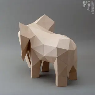 問創設計 DIY手作3D紙模型 禮物 擺飾 小動物系列 - 大象 (4色可選)